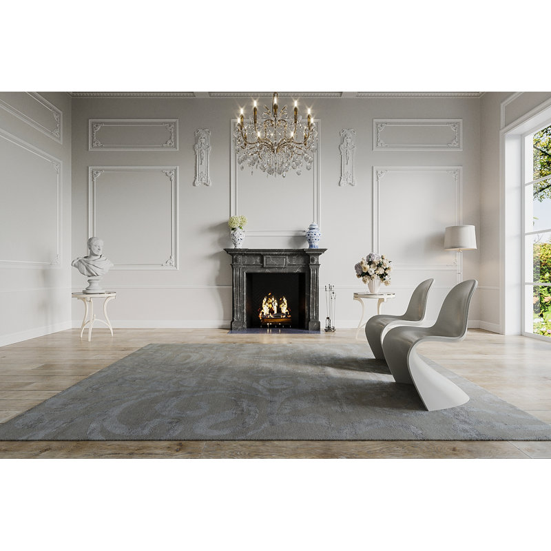 Flourish Floral Area Rug in Gray/Neutral, Rectangle 2' x 3'