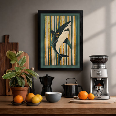 Primal Shark Graphic - Framed Print