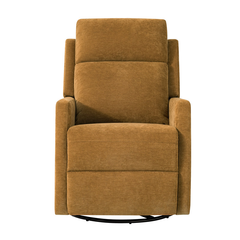 Adwit 26.5"W Modern Swivel Rocker Manual Recliner, Gold