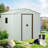 8ft X 4ft White Metal Outdoor Storage Shed - Galvanized Iron Structure, Punched Vents For Superior Air Circulation, Sliding Doors, Padlock, Easy Assembly Kit In Robust Frame, Vents, Doors With Lock,-117455830