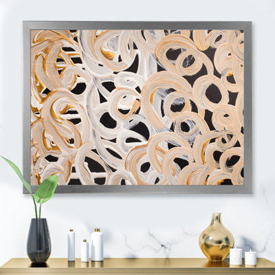 Abstrait circulaire tourbillonnant sur fond noir - reproduction sur toile