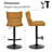 Modern Upholstered Adjustable Height Swivel Full Back Metal Base Bar Stool-585337186