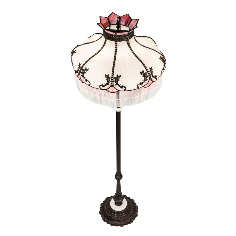 Greenbriar Oak Floor Lamp, White/Beige