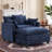 39.4" Modern Accent Chair with Ottoman, Living Room Club Chair Chenille Upholstered Armchair , Reading Chair for Bedroom, Beige Chenille-605528275