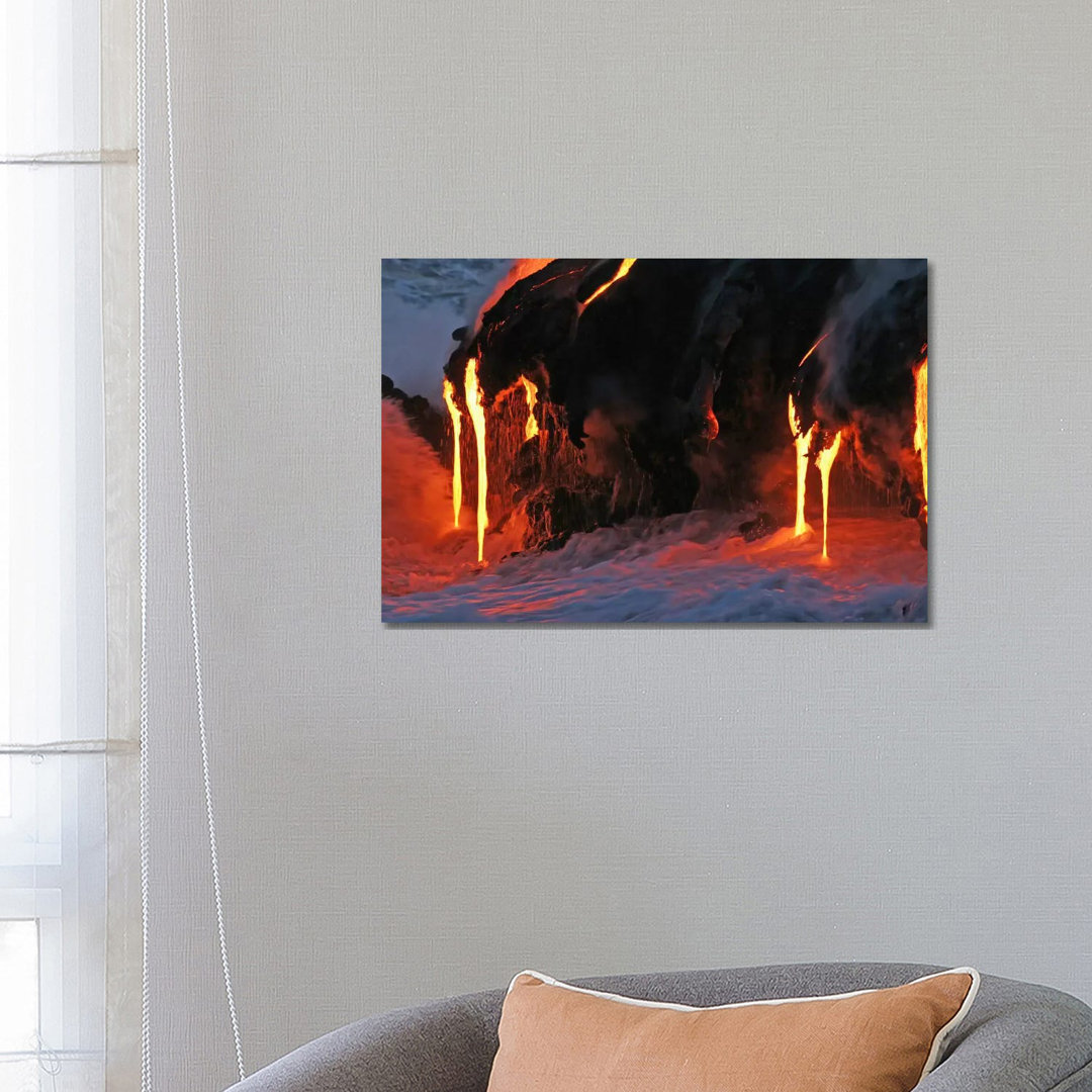 Kilauea Lava Flow Sea Entry, Big Island, Hawaii II by Martin Rietze - Wrapped Canvas Print