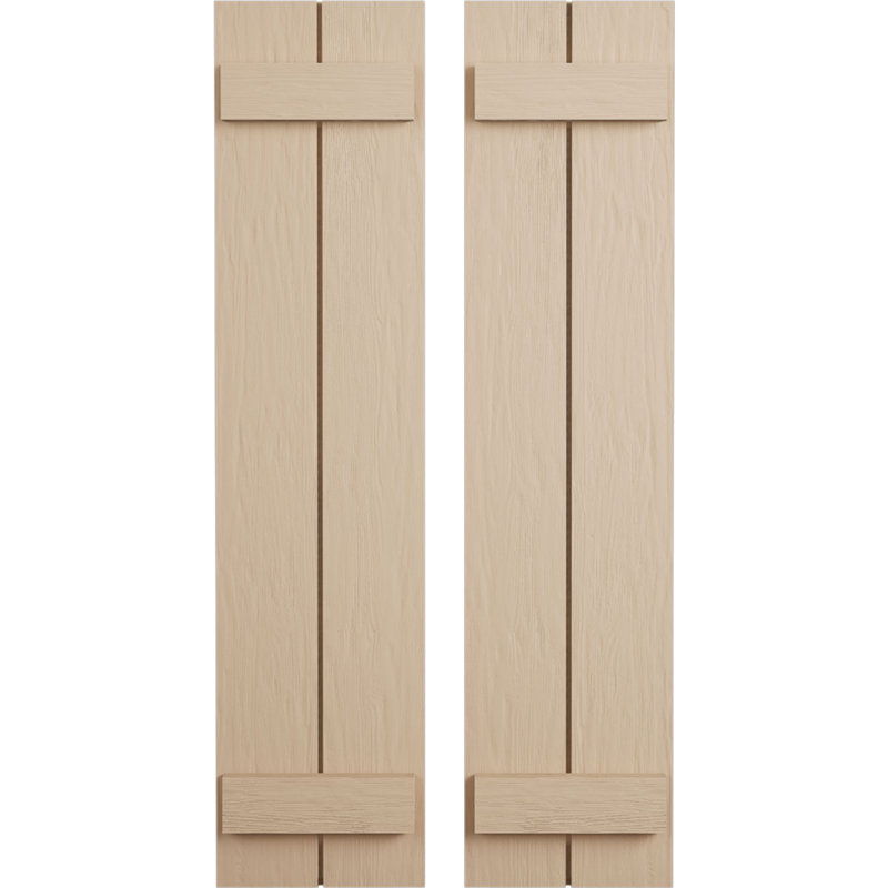 Volets rustiques à deux planches en simili-bois (par paire), H 38 po x l 11 po x P 1 po, 11"