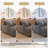 5 - Piece Upholstered Light Brown Faux Rabbit Fur Flannel Modular Sectional Sofa with Throw Pillows & Removable Ottomans-29723052