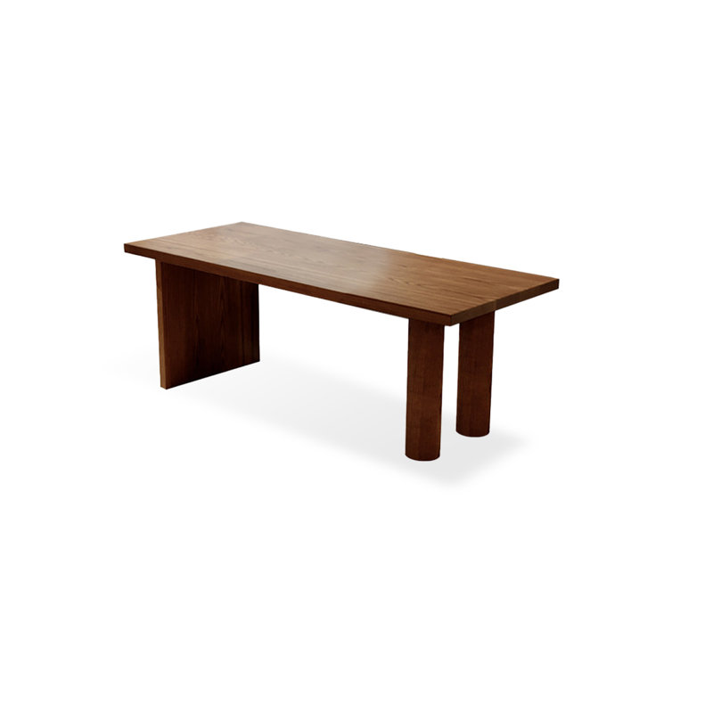 Bureau rectangulaire en bois massif noyer clair, H 29,53 po x l 55,12 po x P 23,62 po