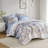 Comfortable Blue Floral Bedding Sets, Soft Microfiber Design For Twin Beds