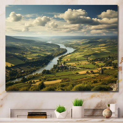 Allemagne, campagne, rivière, art mural sur toile