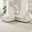 Canapé modulaire modulaire, 3 canapés modulaires en tissu de polyester en forme de L pour le salon, 2 canapés en nuage avec repose-pieds, canapé modulaire à assise profonde (beige)-999293130-999293134