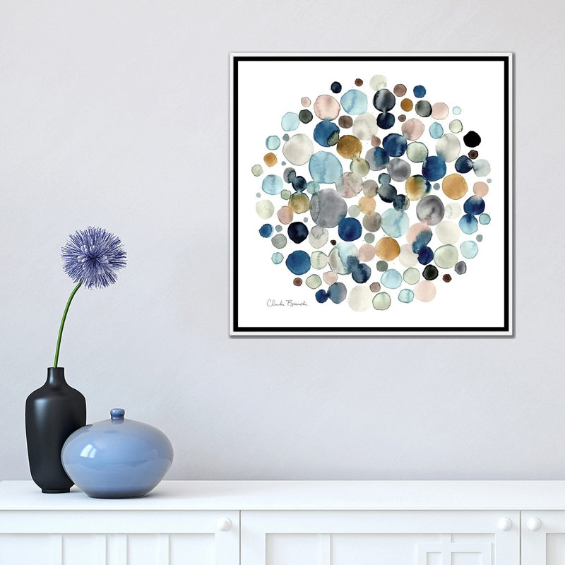 « Molecular » par Claudia Bianchi, reproduction d’art, Toile blanche encadrée, Pas de tapis, H 18 po x l 18 po x 1,5 po