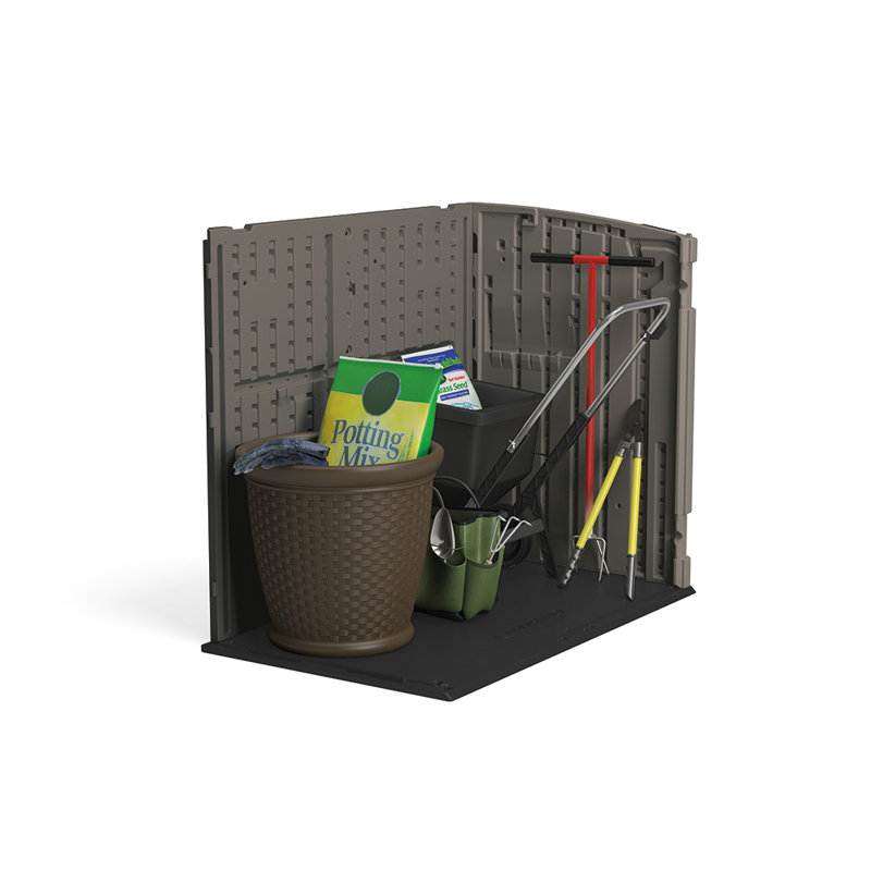Suncast Gray Resin Horizontal Storage Shed with Floor Kit