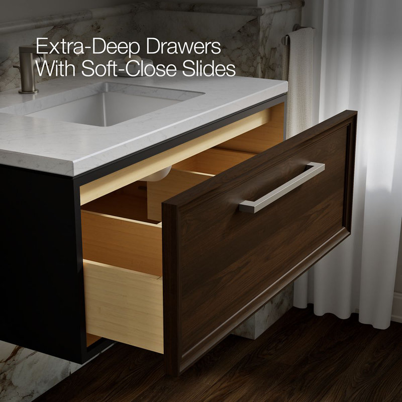 Lodern 37'' W x  23'' D x 16'' H Single Bathroom Vanity, Gabbro