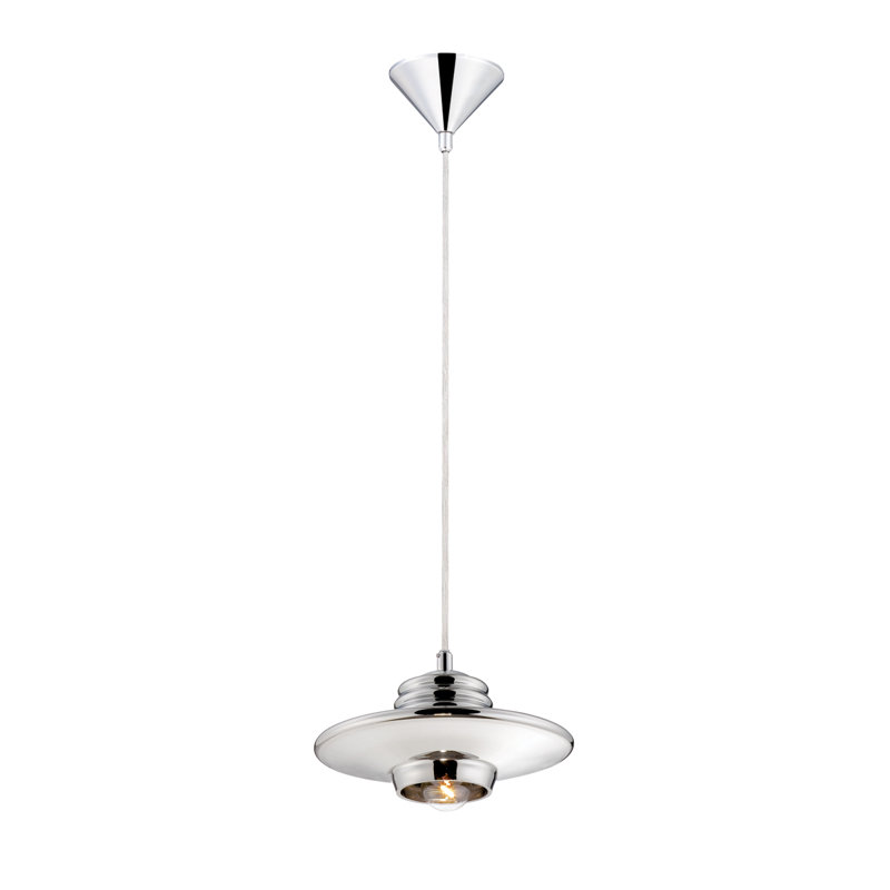 Luminaire suspendu géométrique simple à 1 lumière, Chrome