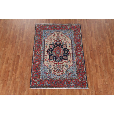 One-of-a-Kind 3'11" X 5'10" New Age Wool Area Rug in