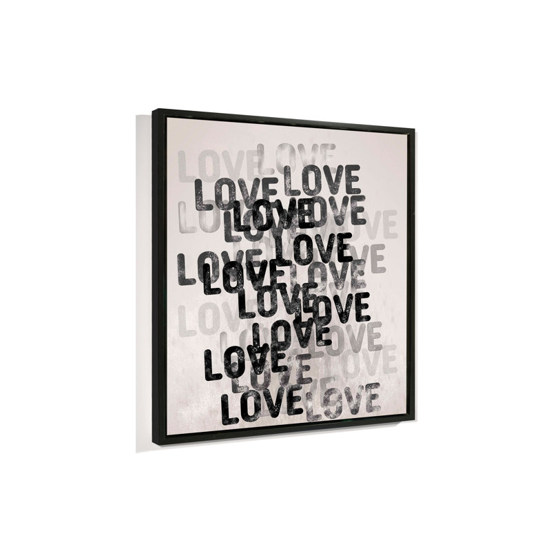 Love, Black Floater Framed, 51" H x 51" W