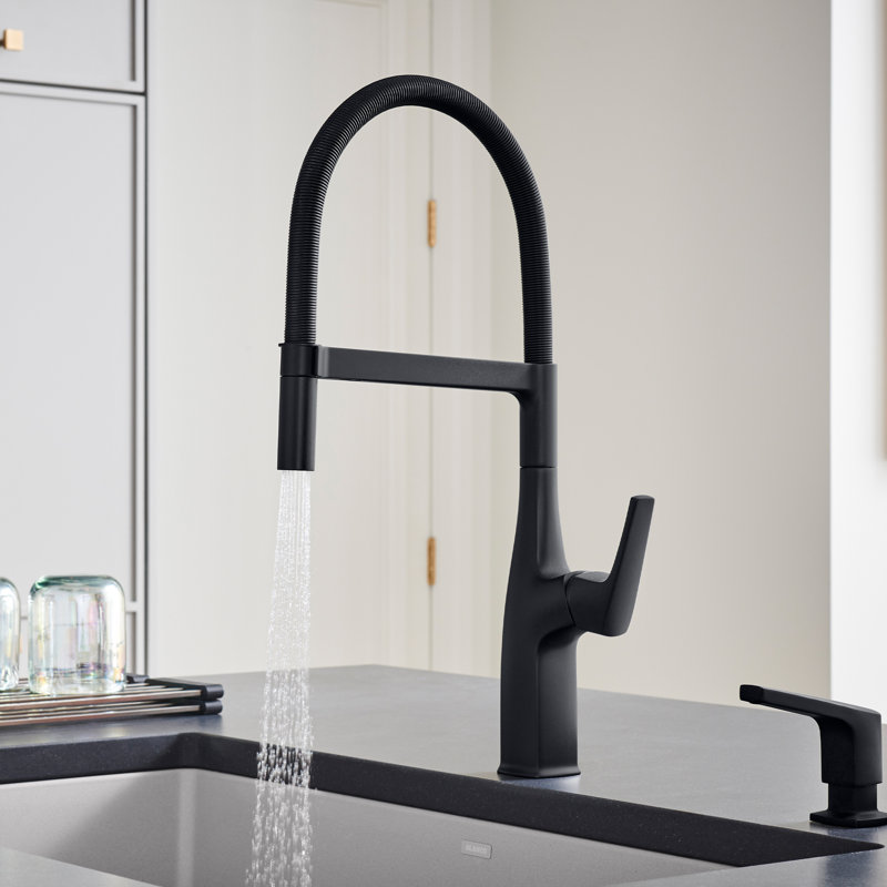 Empressa High Arc Pull-Down Dual-Spray Kitchen Faucet - Matte Black, Matte Black