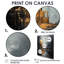 Golden Cityscape Full Moon Reflection - Art abstrait paysage mural-1047814955-1047814951