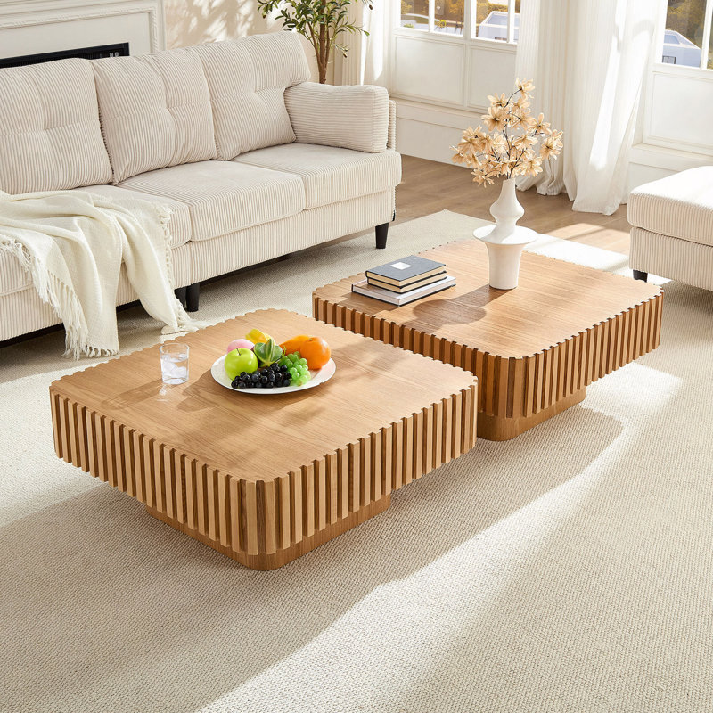 Ensemble de 2 pièces de table basse carrée 31,5 po Modern Handcraft