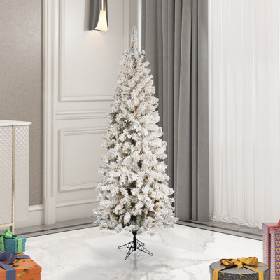 Pacific Flocked Pencil Pine Artificial Christmas Tree