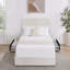 Structure de lit plateforme tapissier Queen Boucle, rangement, courbé