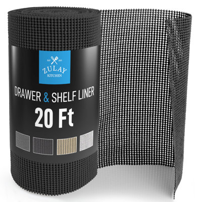 Zulay Kitchen 12"x20ft Drawer & Shelf Liner - Non Adhesive Drawer Protective Liner