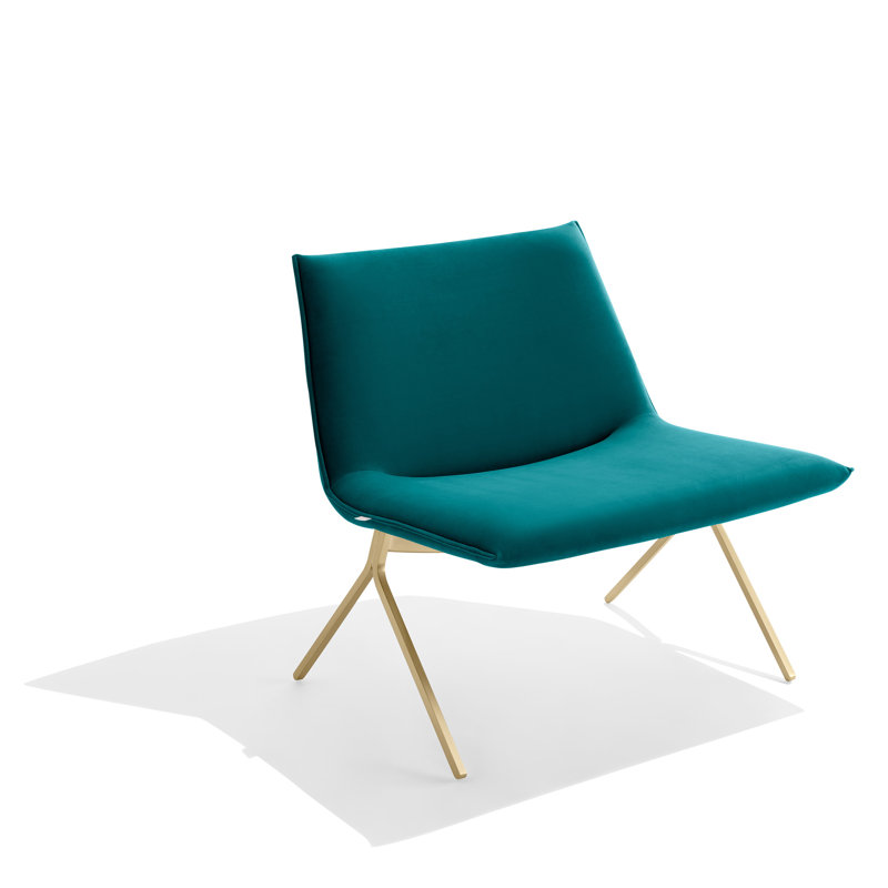 Chaise de réception Meredith, Laiton, Velours sarcelle