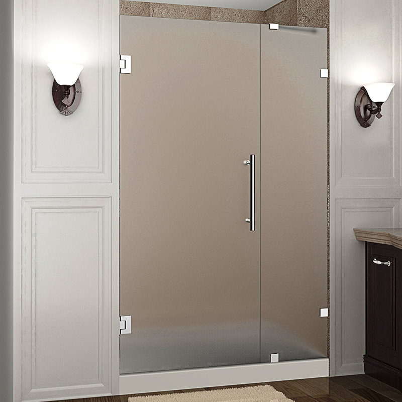 Nautis 41" x 72" Hinged Completely Frameless Shower Door, Chrome