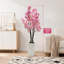 Cerisier artificiel en fleurs de 1,5 m de haut, fleurs en soie rose avec pot blanc, faux arbre printanier pour la décoration du salon, de l'entrée ou du bureau.