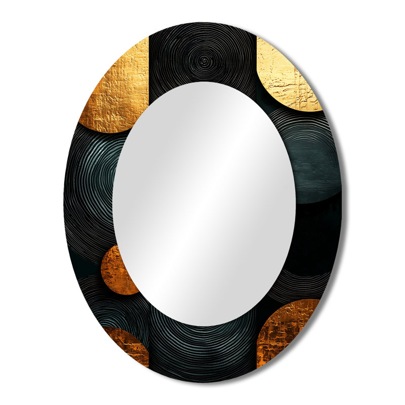 Geometric Art Decor Essential Forms I - Modern Oval Wall Mirror, 43" x 33"