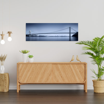 Blue Bridge Serenity by Menghuailin - Wrapped Canvas Panoramic Print
