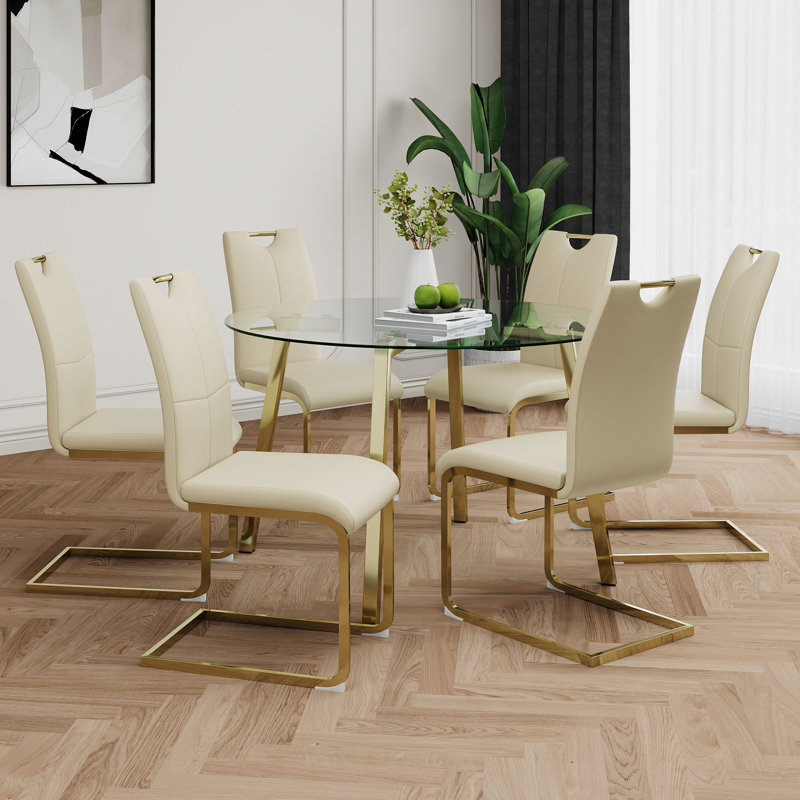 Table ronde en verre de style moderne