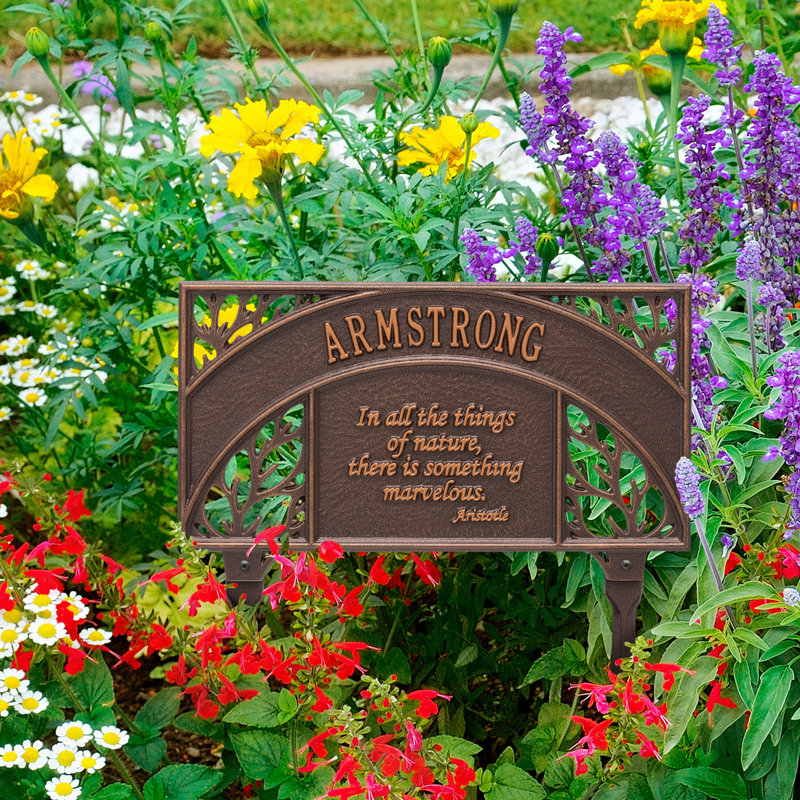 Aristotle Personalized Garden Sign, Antique Copper, Yes