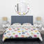 Ensemble de housse de couette en microfibre blanc / vert / bleu 2 pièces