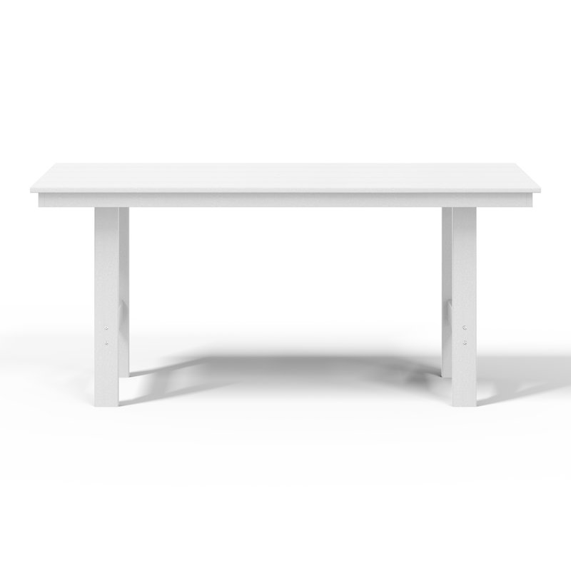 Joubert 34" W x 66" D Plastic Rectangular Patio Dining Table, White