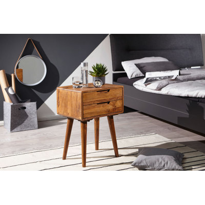 Daxton 47cm W Solid Wood Bedside Table