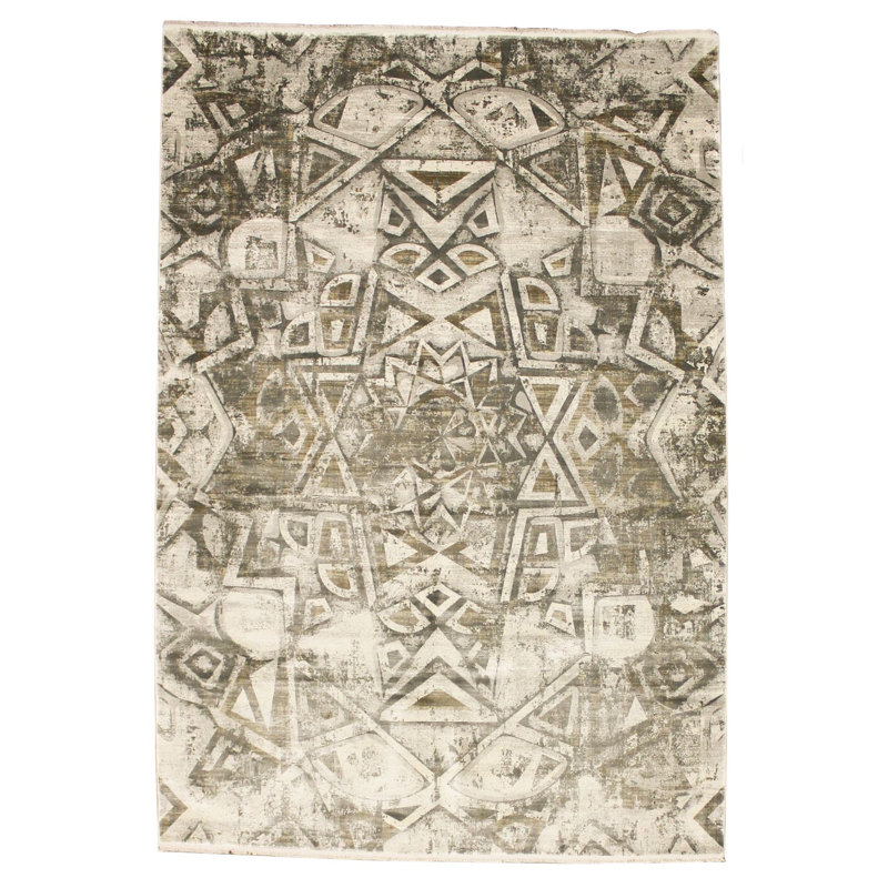 Tapis turc doré et gris 7 x 7 x 7
