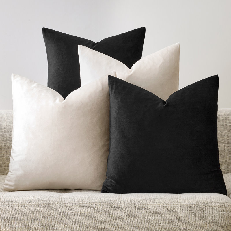 Ensemble de 4 housses de coussin en velours de luxe, housse décorative douce pour canapé-lit, salon, canapé, chambre à coucher