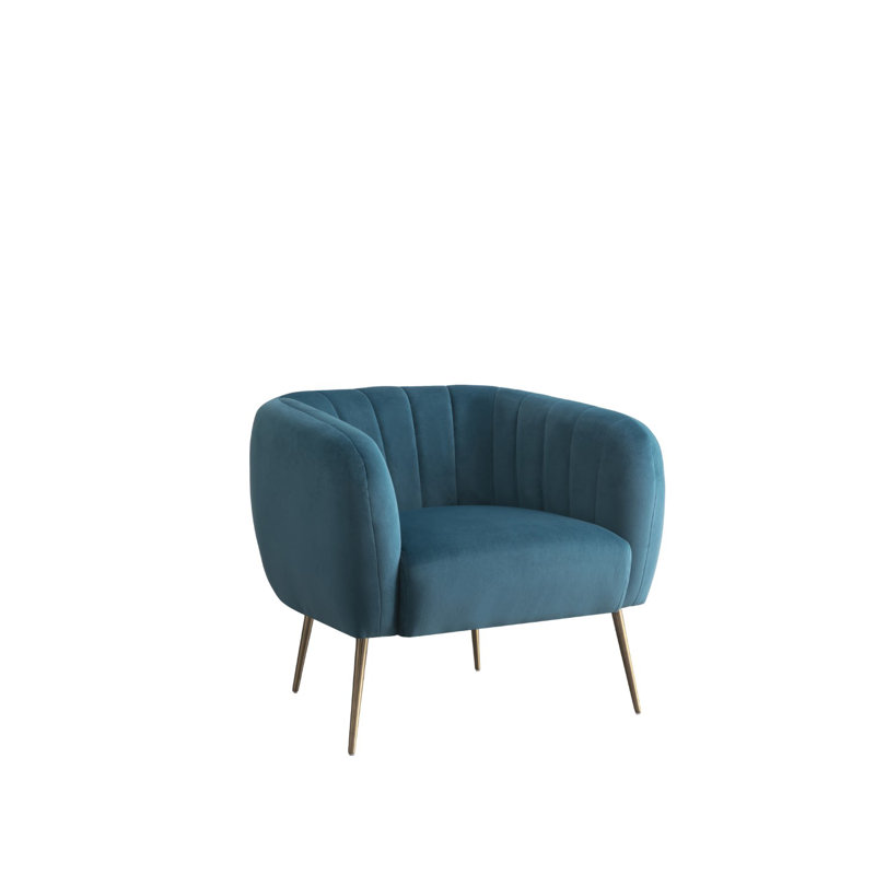Aylin Velvet Barrel Chair, Teal