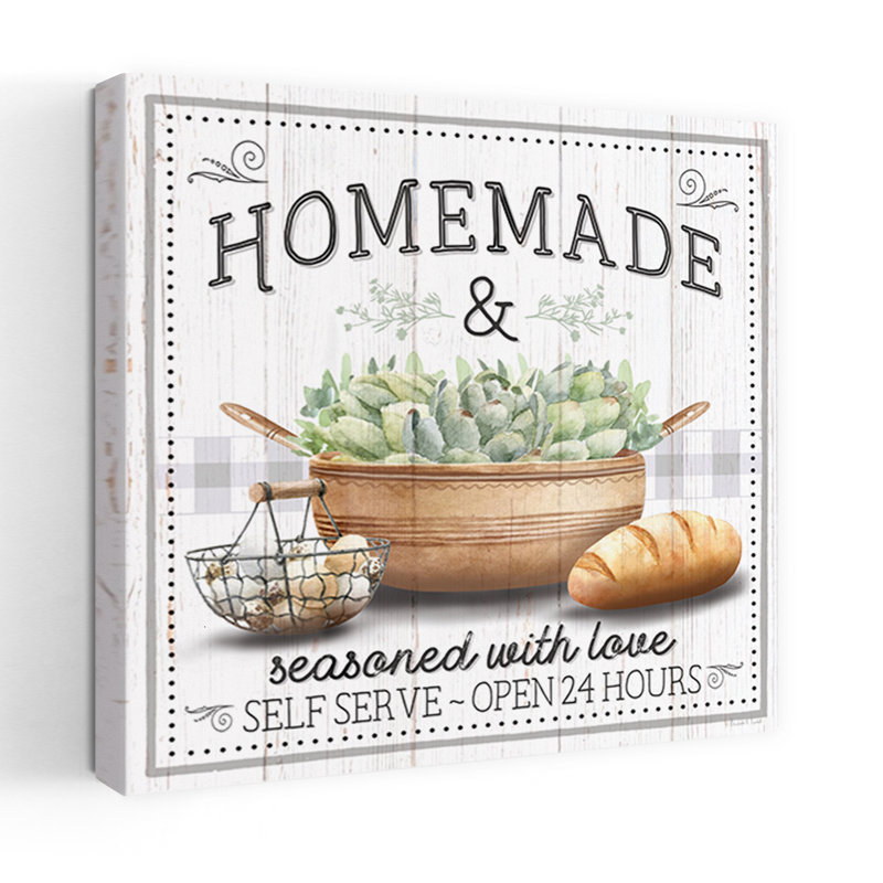 Homemade Seasoned With Love Contemporary Art, 18" H x 18" W