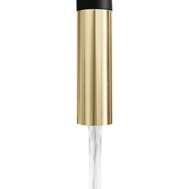 ZLINE Autograph Gemini Pull Down Single Handle Kitchen Faucet, Matte Black;Champagne Bronze