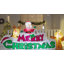 Enseigne de Noël gonflable 9,5 pi avec père Noël, renne et gingerman