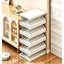Meuble à chaussures pliable à 6 niveaux, organisateur de chaussures en plastique transparent avec porte avant, boîte de rangement à chaussures empilable pour entrée, placard
