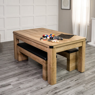 Table de divertissement 4 en 1 avec billard, tennis de table, jeu de palets et salle à manger American Legend 72 po