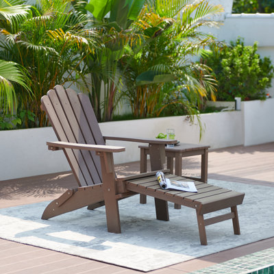 Chaise Adirondack pliante en PEHD avec repose-pieds rétractable