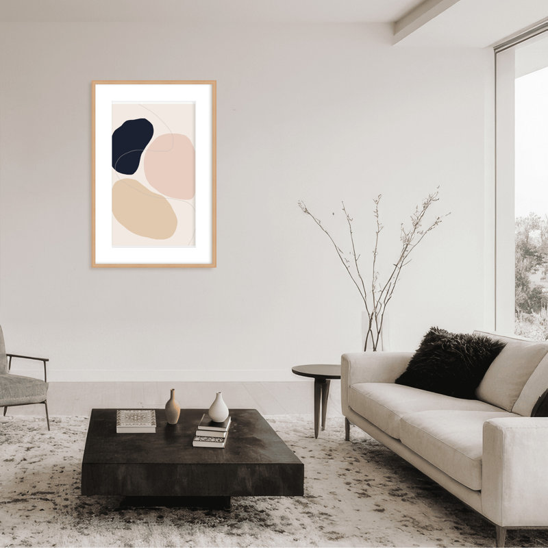Composition abstraite par The Miuus Studio - Œuvre d'art encadrée sur papier, H 24 po x l 16 po, Brown, Framed Print