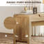 Bureau d'écriture en cascade courbé de 47,2 po de style Mid-Century avec 2 tiroirs, bureau d'ordinateur en bois avec station de charge, bureau pour bureau à domicile-2060614291