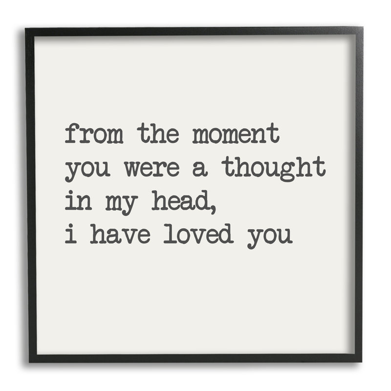 " A Thought In My Head Love Motivational Phrase " by Sd Graphics Studio, 12" H x 12" W x 1.5" D, Midnight Black Framed Giclee