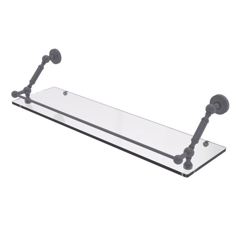 Tablette flottante avec barre de galerie hertzler, Gris mat, H 7,3 po x l 30 po x P 8,6 po